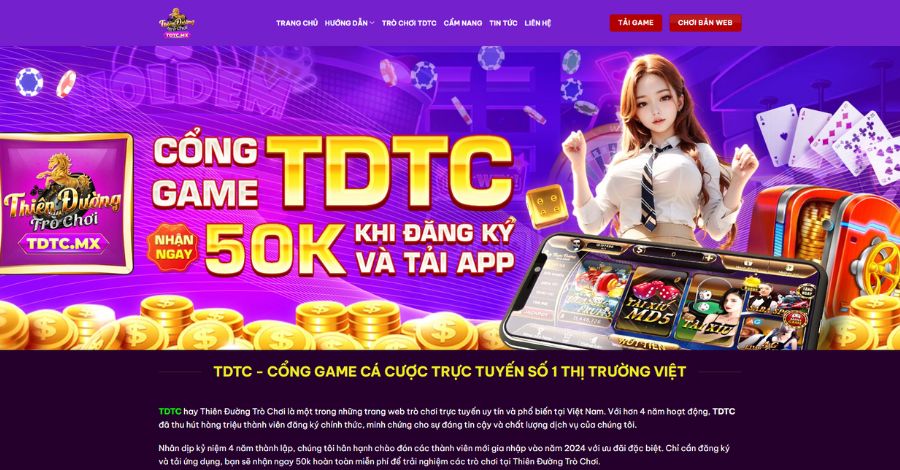 Giao diện trang game TDTC